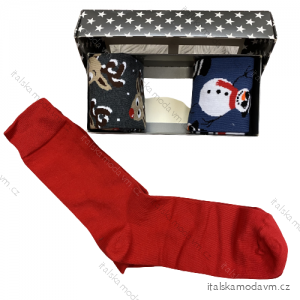 Ponožky Vánoční veselé sob Rudy slabé pánské dárkové balení (42-46) POLSKÁ MODA DPP20020C