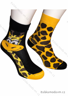 Ponožky kotníkové veselé žirafa slabé dámské (35-38,39-41,43-46) POLSKÁ MÓDA DPP22ZIRAFA