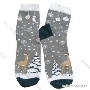 Ponožky veselé slabé vánoční dámské (35-37, 38-40) POLSKÁ MÓDA DPP21185