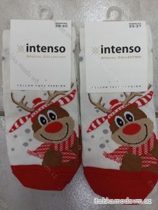 Ponožky vánoční veselé slabé dámské sob Rudy (35-37, 38-40) POLSKÁ MÓDA DPP21229