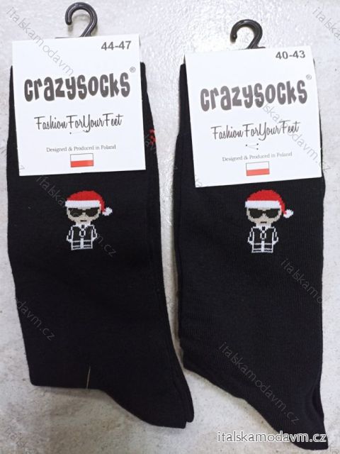 Ponožky veselé vánoční slabé pánské CRAZY SOCKS (40-43,44-47) POLSKÁ MÓDA  DPP21443