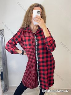 Šaty košilové dlouhý rukáv dámské (L/XL ONE SIZE) ITALSKÁ MÓDA IMWD21035