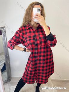 Šaty košilové dlouhý rukáv dámské (L/XL ONE SIZE) ITALSKá MóDA IM720518