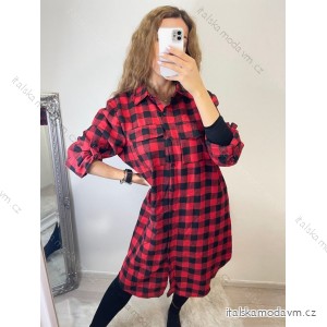 Šaty košilové dlouhý rukáv dámské (L/XL ONE SIZE) ITALSKá MóDA IM720518