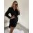 Šaty elegantný dlhý rukáv dámske (S/M ONE SIZE) TALIANSKA MÓDA IMWGS223995/DR S/M červená