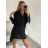Šaty elegantný dlhý rukáv dámske (S/M ONE SIZE) TALIANSKA MÓDA IMWGS223995/DR S/M červená