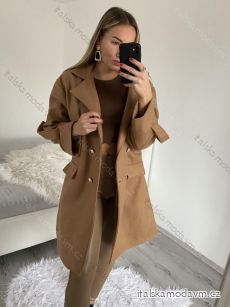 Kabát flaušový dámský (S/M ONE SIZE) ITALSKÁ MÓDA IMWB22337/DR