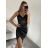 Šaty elegantní společenské na ramínka dámské (S/M ONE SIZE) ITALSKá MóDA IM4221088