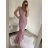 Šaty dlhé elegantné spoločenské trblietavé carmen dámske (S/M ONE SIZE) TALIANSKA MÓDA IMM2251196/DU S/M šedá svetlá
