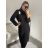 Šaty pletené s rolákem dlouhý rukáv dámské (S/M/L ONE SIZE) ITALSKÁ MÓDA IMD221099/DR