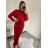 Šaty elegantní pletené dlouhý rukáv dámské (S/M ONE SIZE) ITALSKÁ MÓDA IMWKK224078