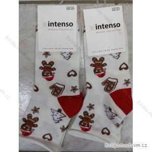 Ponožky vánoční veselé slabé dámské perníček (35-37, 38-40) POLSKÁ MÓDA DPP22381/DU