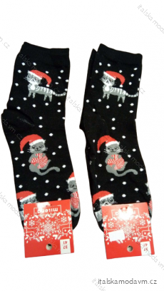 Ponožky  veselé  slabé dámské vánoční kočka (37-41) POLSKÁ MÓDA DPP221283