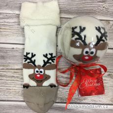 Ponožky Vánoční veselé dárkové balení v kouli teplé termo dámské (36-40) POLSKÁ MODA DPP22071A/DU