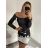 Šaty vánoční sametové dlouhý rukáv dámské (S/M ONE SIZE) ITALSKÁ MÓDA IMWE223976/DR S/M červená