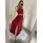 Šaty dlhé elegantné spoločenské plesové na ramienka dámske (S/M ONE SIZE) TALIANSKA MóDA IM3226339/DU S/M staroružová