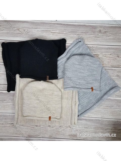 Set Čepice zimní a šála dámská (ONE SIZE) POLSKÁ VÝROBA PV622230