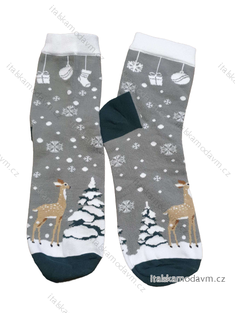 Ponožky veselé slabé vánoční dámské (35-37, 38-40) POLSKÁ MÓDA DPP22185