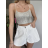 Top croptop elegantní třpytivý s flitry na ramínka dámský (S/M ONE SIZE) ITALSKÁ MÓDA IMPBB22A58392