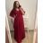 Šaty elegantní dlouhé krátký rukáv dámské nadrozměr (XL/2XL ONE SIZE) ITALSKÁ MÓDA IMPSH2280302