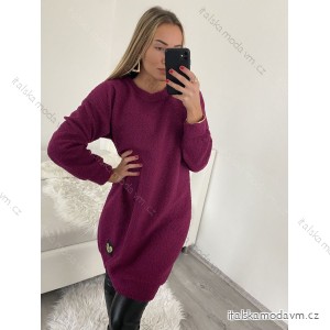 Šaty mikinové dlouhý rukáv dámské (S/M ONE SIZE) ITALSKá MóDA IM4221373
