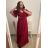 Šaty elegantné dlhé krátky rukáv dámske nadrozmer (XL/2XL ONE SIZE) TALIANSKA MÓDA IMPSH2280302/DU tm. modrá