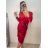 Šaty elegantné zamatové dlhý rukáv dámske (S/M ONE SIZE) TALIANSKA MÓDA IMWDD224028
