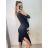 Šaty elegantné zamatové dlhý rukáv dámske (S/M ONE SIZE) TALIANSKA MÓDA IMWDD224028