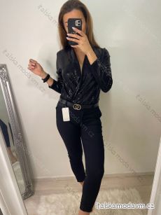Kalhoty strečové s páskem dlouhé dámské (S-2XL) ITALSKÁ MÓDA IMP22010