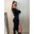 Šaty elegantní úpletové dlouhý rukáv dámské (S/M ONE SIZE) ITALSKÁ MÓDA IMWGS223890