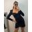Šaty elegantný dlhý rukáv dámske (S/M ONE SIZE) TALIANSKA MÓDA IMPBB22B23112/DU S/M smaragdová