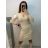 Šaty úpletové elegantní dlouhý rukáv dámské (S/M ONE SIZE) ITALSKÁ MÓDA IMPBB22Y23009