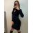 Šaty úpletové elegantní dlouhý rukáv dámské (S/M ONE SIZE) ITALSKÁ MÓDA IMPBB22Y23009