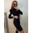 Šaty úpletové elegantní dlouhý rukáv dámské (S/M ONE SIZE) ITALSKÁ MÓDA IMPBB22Y23009