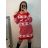 Šaty pletené dlouhý rukáv dámské vánoční (S/M ONE SIZE) ITALSKÁ MÓDA IMPBB22X20286/DU S/M červená
