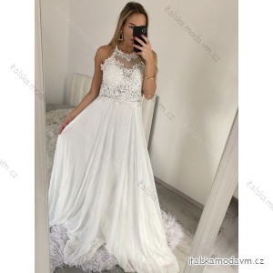 Šaty elegantní svatební společenské dlouhé na ramínka dámské (M/L-L/XL ONE SIZE) ITALSKá MóDA IMM22PL60032