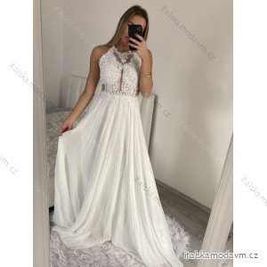 Šaty elegantní svatební společenské dlouhé na ramínka dámské (S/M ONE SIZE) ITALSKá MóDA IMM2268806/DU