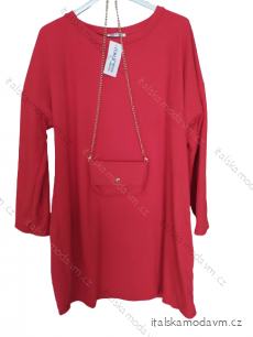 Šaty semišové s kabelkou dlouhý rukáv dámské nadrozměr (XL/2XL/3XL ONE SIZE) ITALSKá MóDA IM4221331/DR