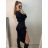 Šaty elegantní úpletové dlouhý rukáv dámské (S/M ONE SIZE) ITALSKÁ MÓDA IMWGS223890/DU S/M béžová