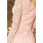 170-4 Krajkové šaty s výstřihem - pastelově růžové
