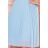 313-10 ISABELLE Plisované šaty s výstřihem a dlouhým rukávem - světle modré
