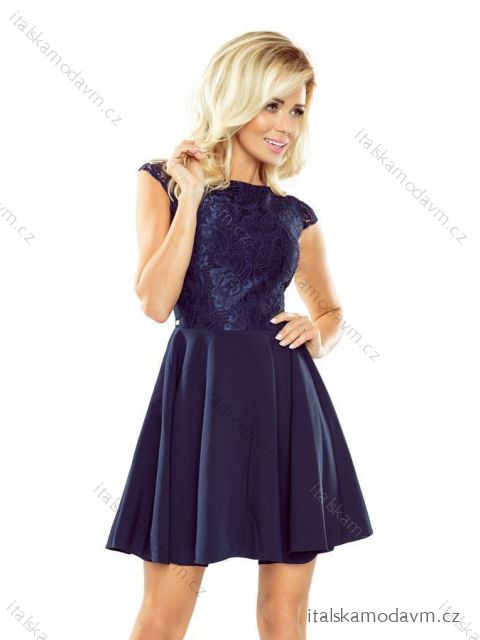Dress MARTA with lace - navy blue 157-1
 NMC-157-1