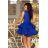 200-7 CHARLOTTE - Exkluzivní šaty s krajkovým výstřihem - ROYAL BLUE
