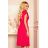 311-5 LILA Pleated dress with short sleeves - raspberry color