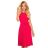 311-5 LILA Pleated dress with short sleeves - raspberry color