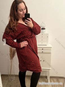 Šaty elegantní dlouhý rukáv dámské nadrozměr (XL/2XL/3XL ONE SIZE) ITALSKÁ MÓDA IMWQ22MARIA/DR