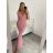 Šaty elegantní společenské carmen dlouhé dámské (XS/S/M/L ONE SIZE) ITALSKÁ MÓDA IM322063 růžová S/M