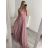 Šaty elegantné bez rukávov dlhé plesové dámske (S/M ONE SIZE) TALIANSKA MÓDA IMM22ZQL-60025/DU meruňková