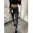 Kalhoty elastické dlouhé třpytivé dámské (S) ITALSKá MóDA IMC18035 černá