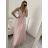 Šaty společenské elegantní na ramínka dlouhé plesové dámské (S/M, M/L ONE SIZE) ITALSKÁ MÓDA IMM229067L/DU